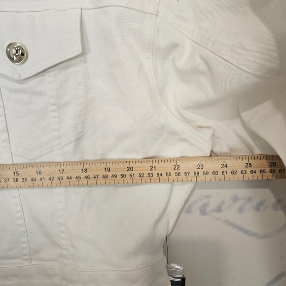 NWT Eloquii Denim White Jumpsuit Size 14 Gold Hardware $159 - Picture 10 of 13